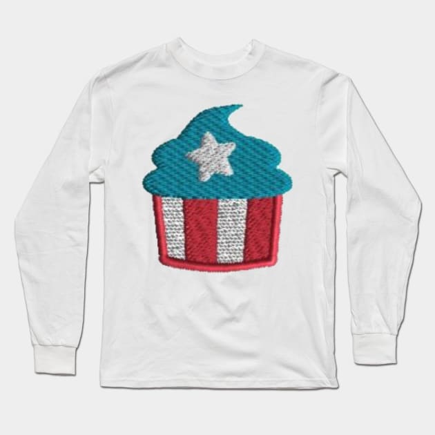 Embroidery American Cupcake Long Sleeve T-Shirt by anacarminda